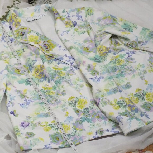 ASOS Women's Pastel Floral Oversized White Blazer Coat Jacket Plus Size 14 - Picture 6 of 12